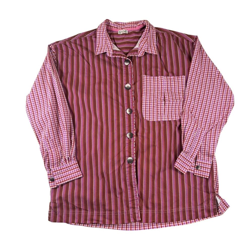 Free People Intimately Red Lounge Wear Button Down